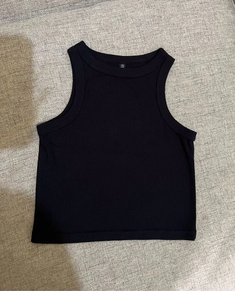 Casual Crop top Wanita black photo 1
