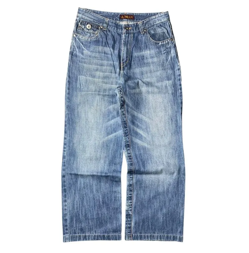 Streetwear Y2K Jeans Pria blue photo 1