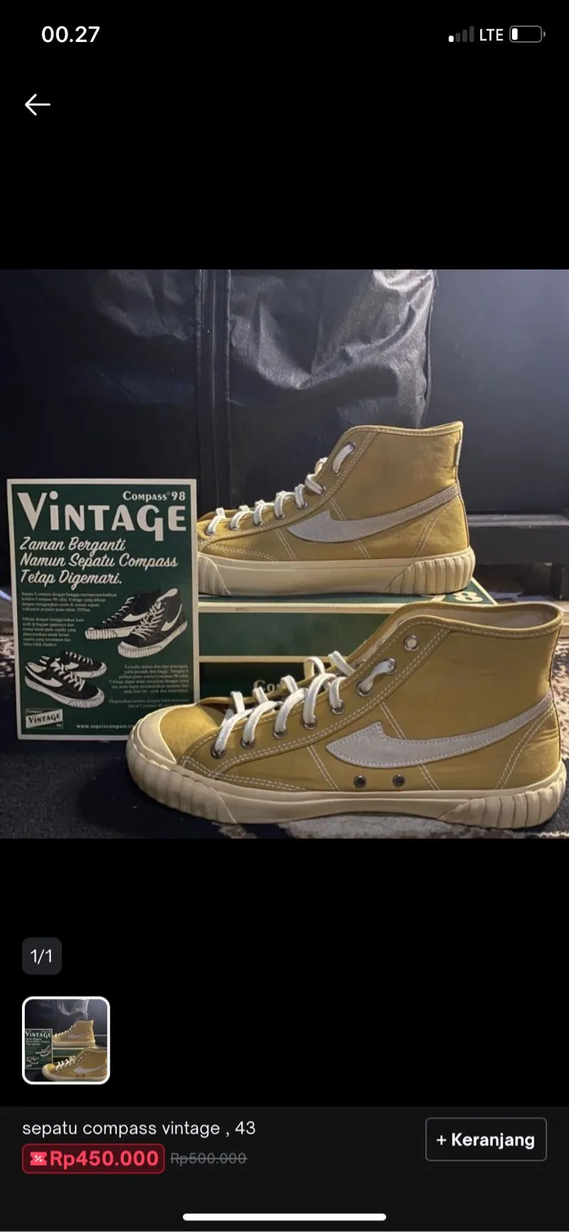 Compass Vintage Streetwear Casual shoe Pria yellow photo 1