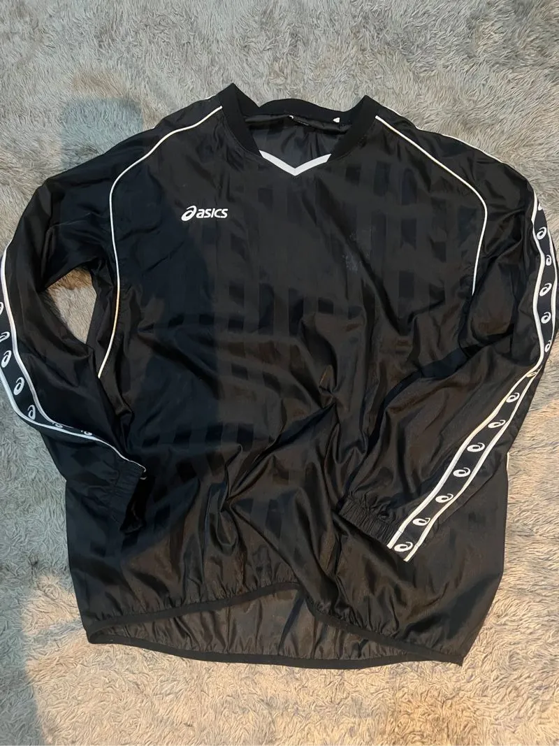 Asics windbreaker Jersey Pria white black photo 1