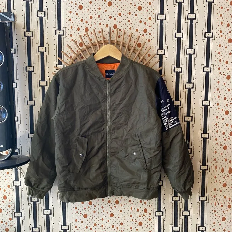 Mark Gonzales Vintage Casual Bomber jacket Pria green photo 1