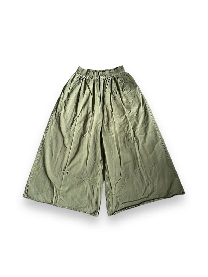 Avant Garde Casual Wide leg jeans Wanita green khaki photo 1