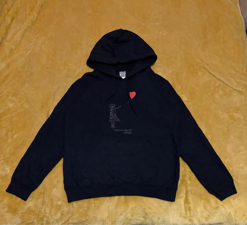 Banksy Girl Hoodie by Gildan photo 1