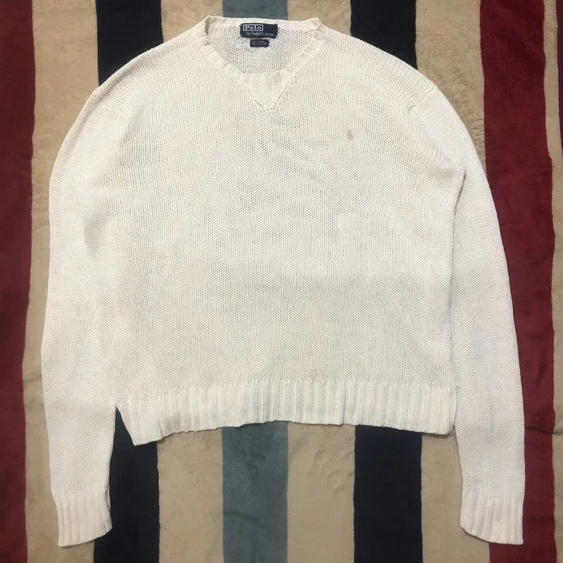 Polo Ralph Lauren Vintage Casual Sweater Pria cream photo 1