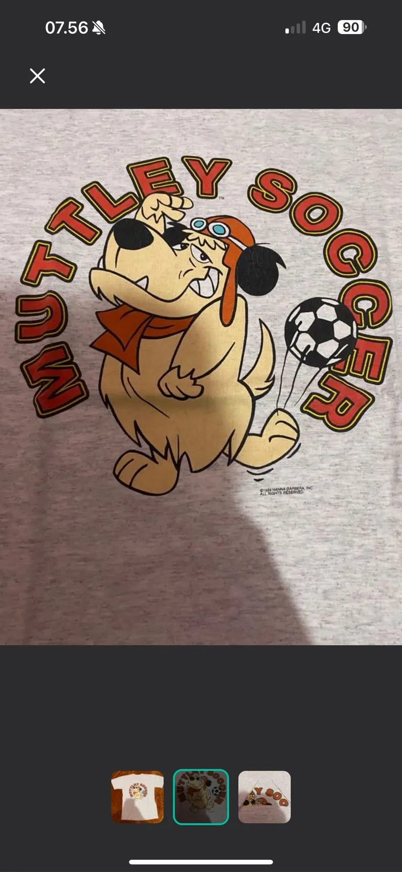 Vintage Wacky Race Muttley Soccer 1994 Hanna Barbera tee photo 1