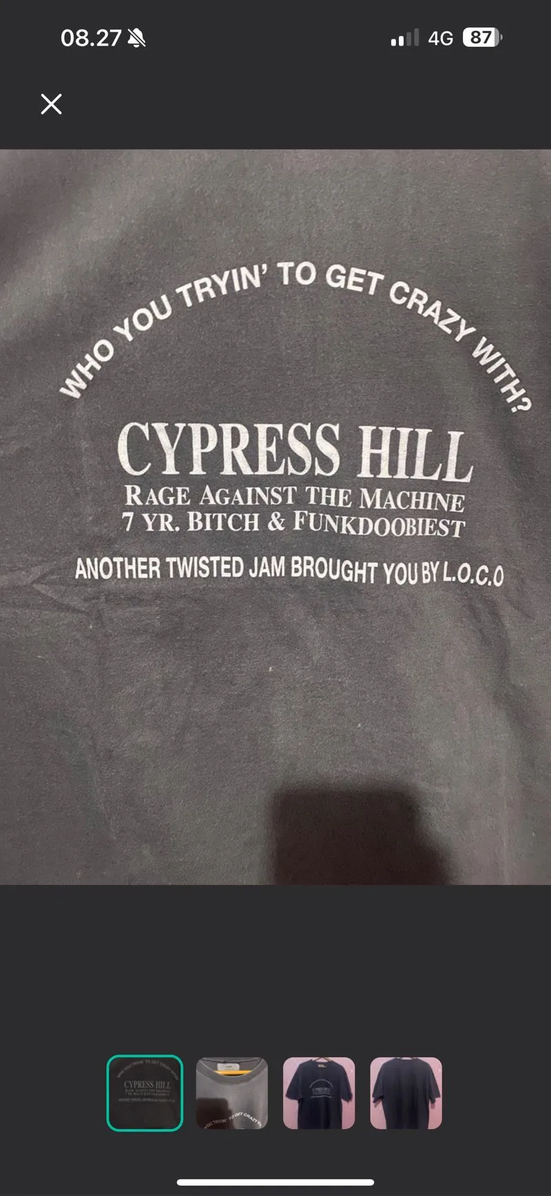 L-grey Cypress Hill Rage Against The Machine RATM tee photo 1