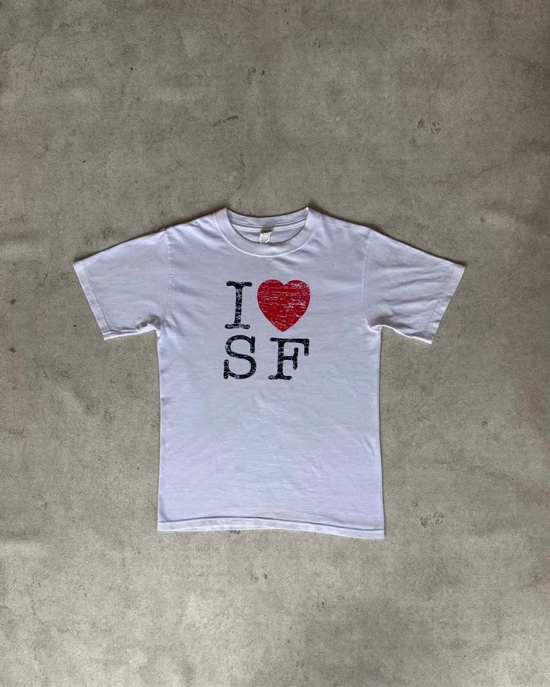 y2k I Love SF White T shirt by Anvil Blue tag photo 1