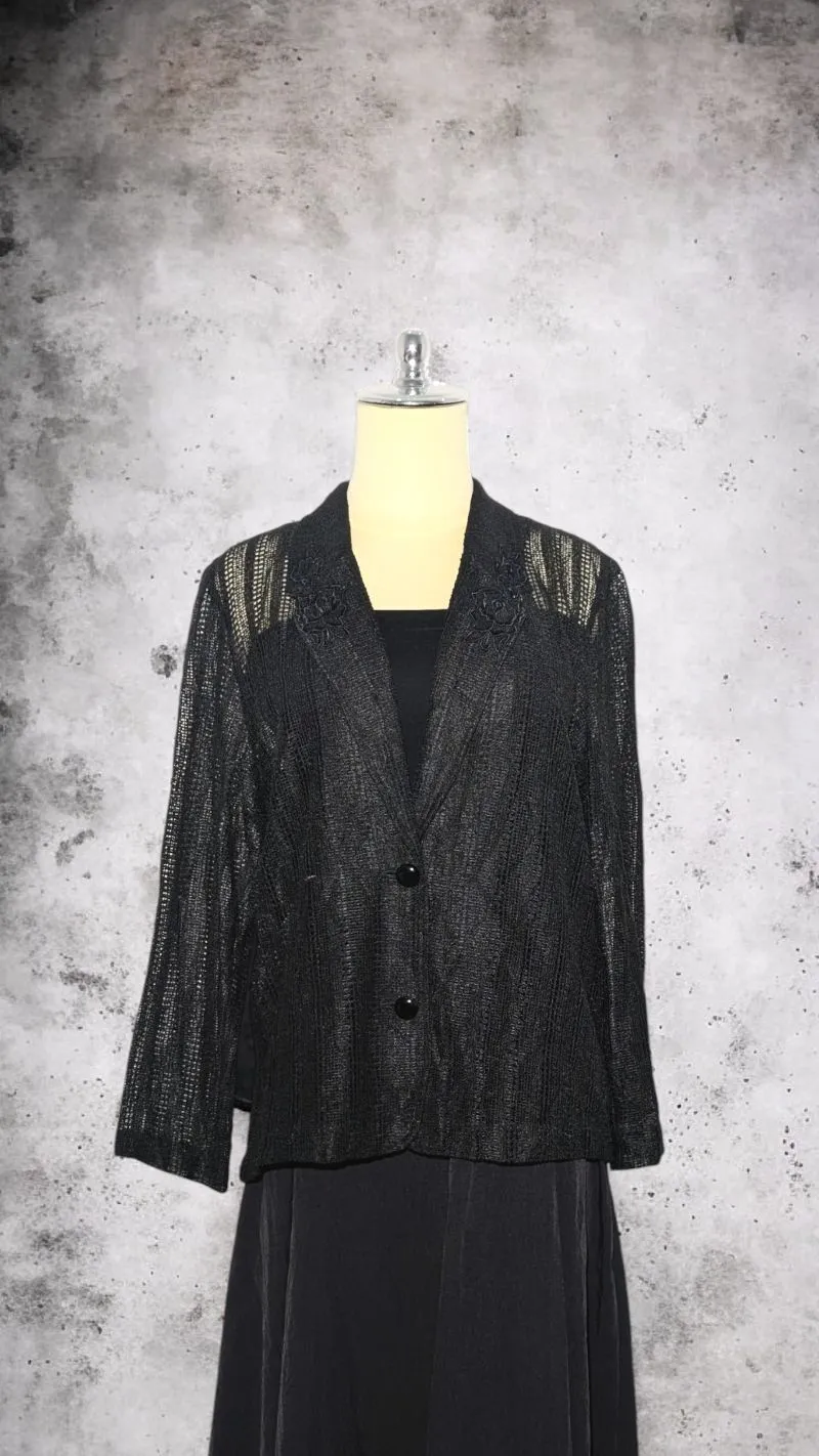 Vintage Lace Blazer Outer Lace Flower Embroidery Pattern photo 1