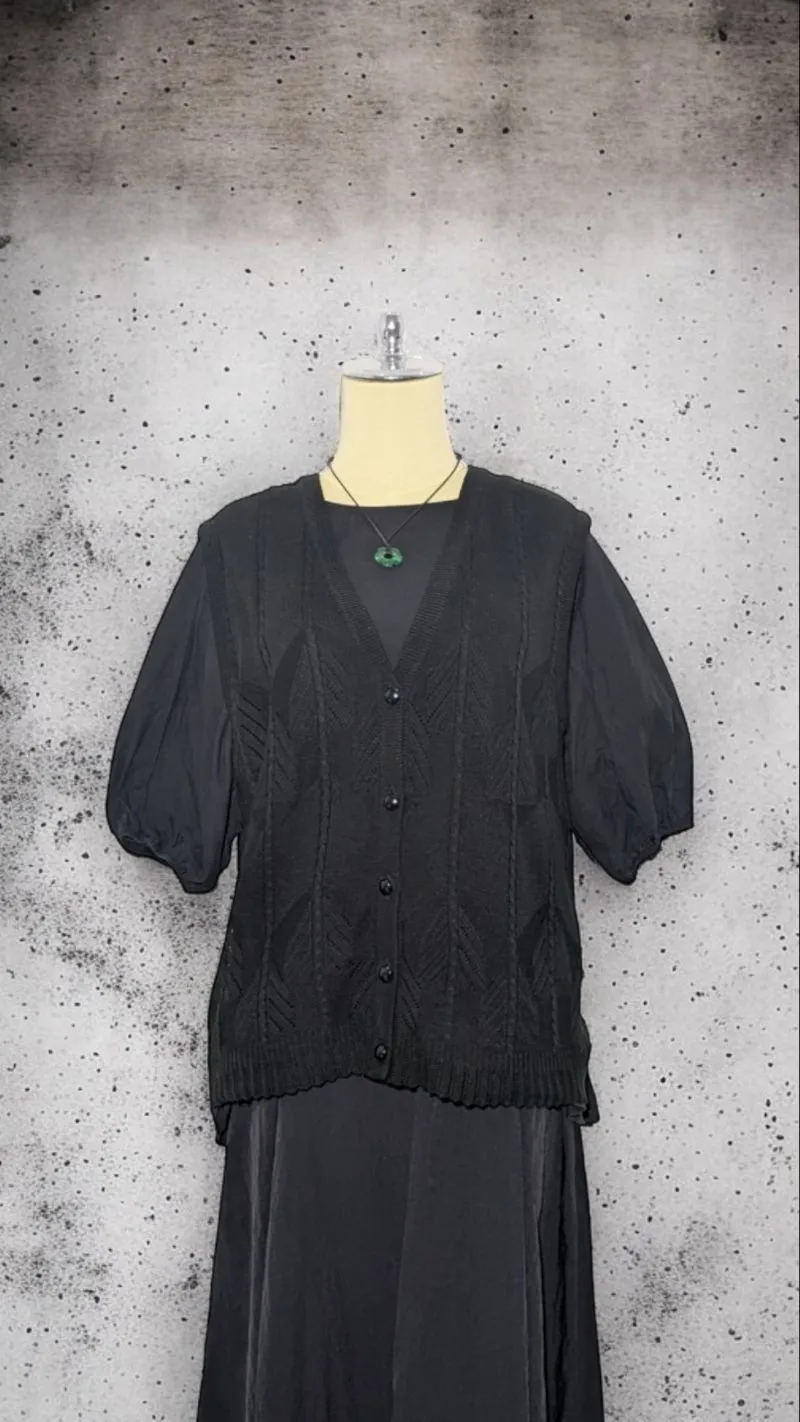 Black Knit Vest Jaring  photo 1