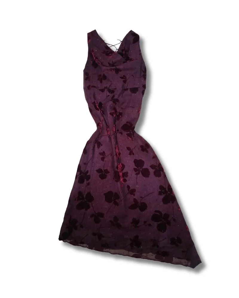 Vintage Grunge Evening dress Wanita burgundy photo 1