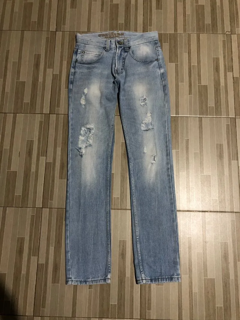 Streetwear Y2K Jeans Pria gray photo 1