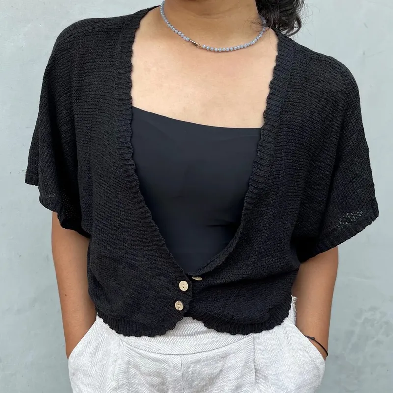 Coquette Casual Cardigan Wanita black photo 1