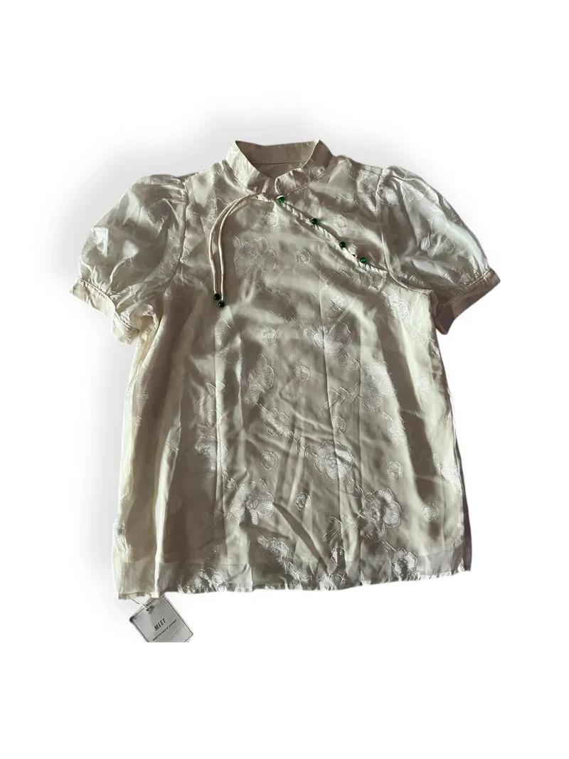 Casual Blouse Wanita cream photo 1