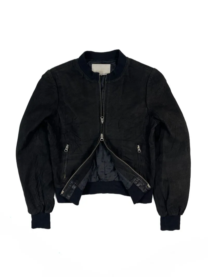 2000s Enchantment Japan Crazy Design Lamb Skin Y2k Bomber Ja photo 1