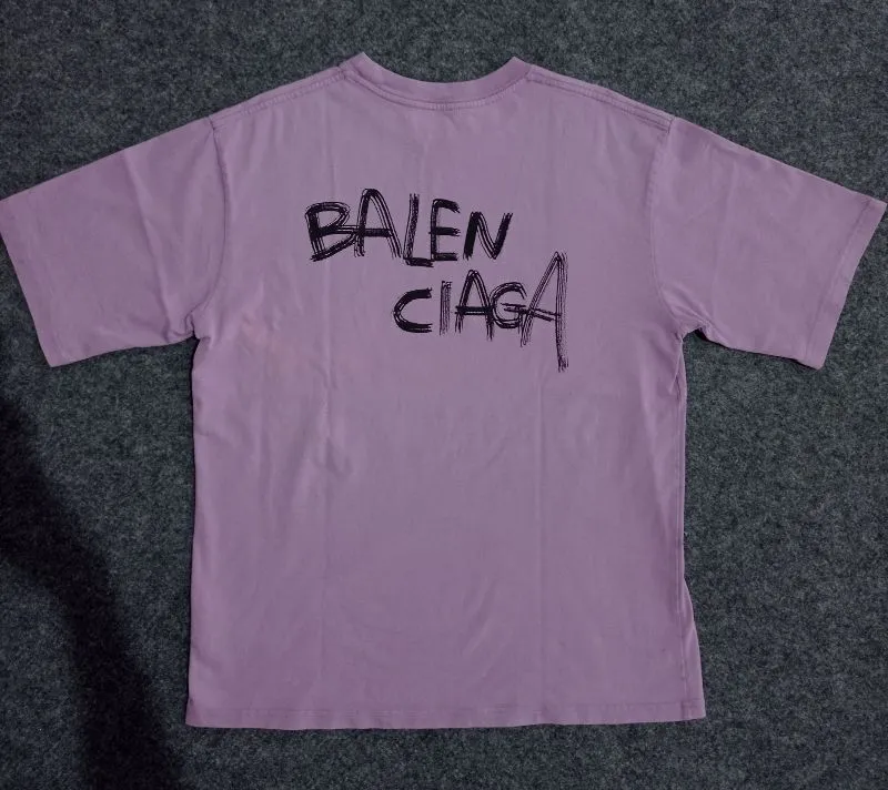 Balenciaga Casual T-shirt Pria purple pink photo 1