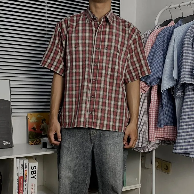 Button Plaid Boxy Shirt “Nassau” Second Thrift Preloved photo 1