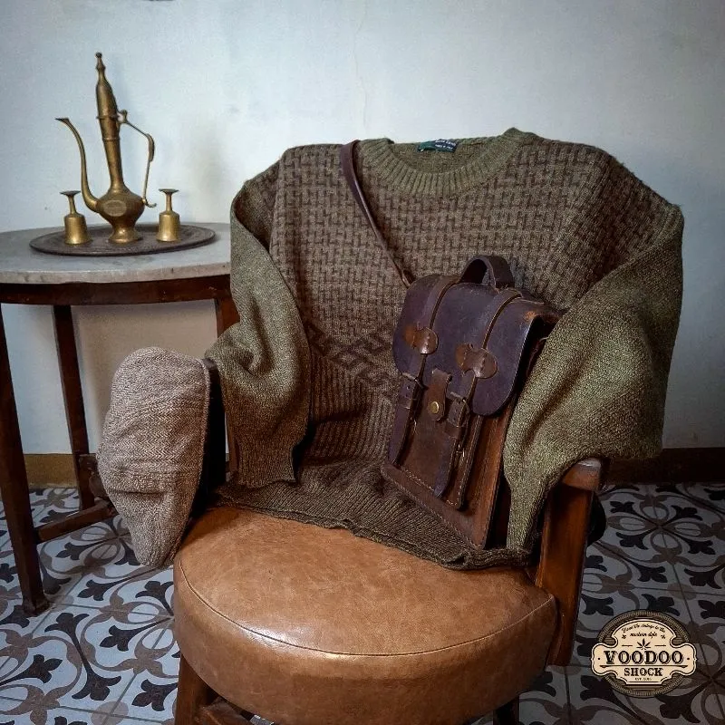 Japanese brand Vintage Casual Sweater Pria green brown photo 1