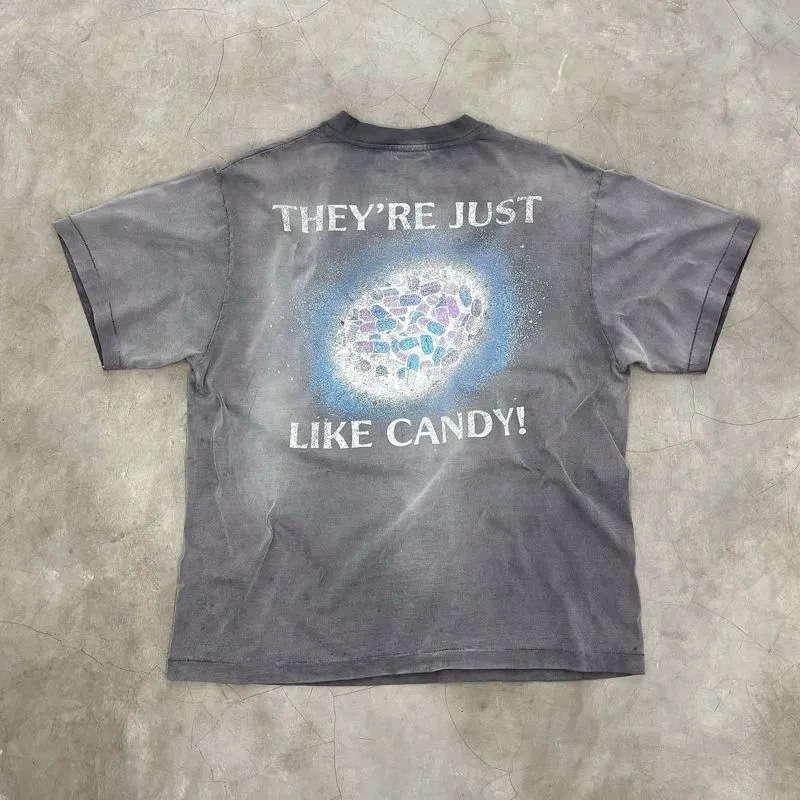 GINSENG STRIP AKIRA Tシャツ Lサイズ グレー AKIRA - GINSENG STRIP (L) - Preloved