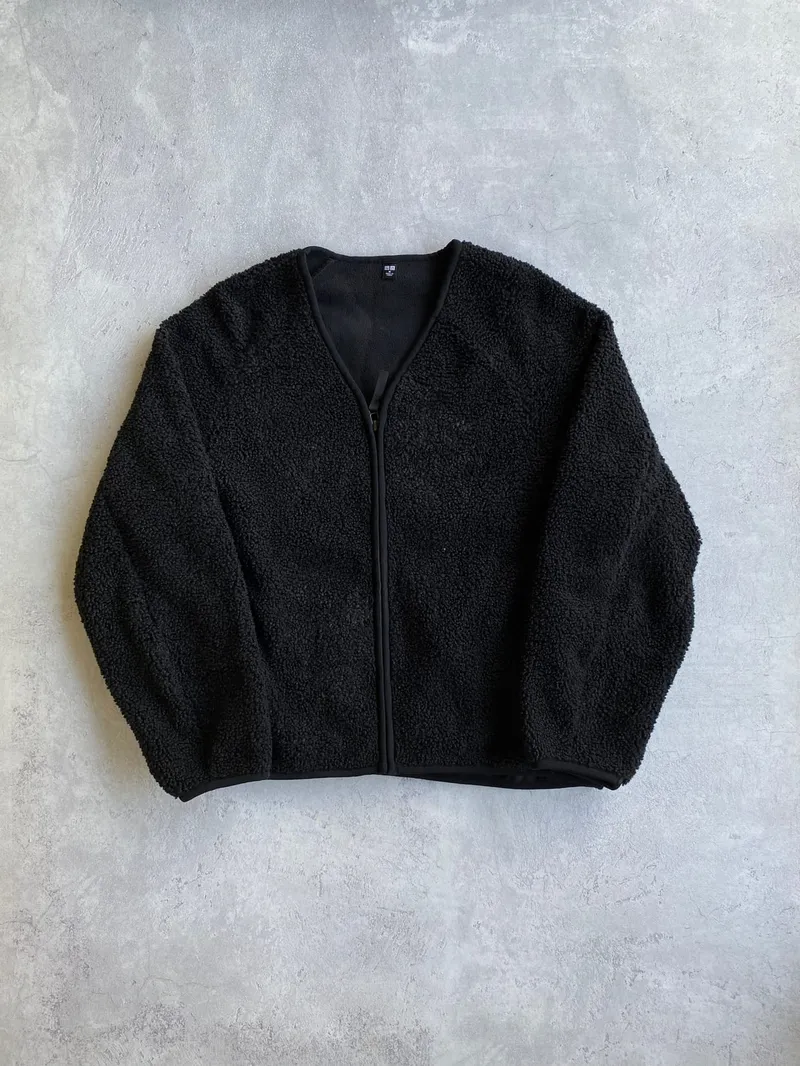 Uniqlo Casual Fleece Pria black photo 1