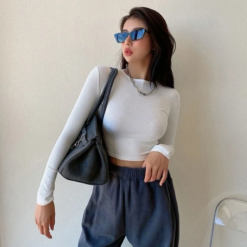 Crop top 99koutlet white size L lengan panjang photo 1