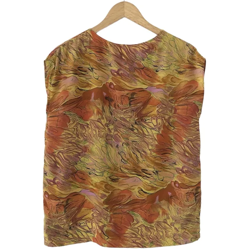 Minimalist Casual T-shirt Wanita orange yellow photo 1