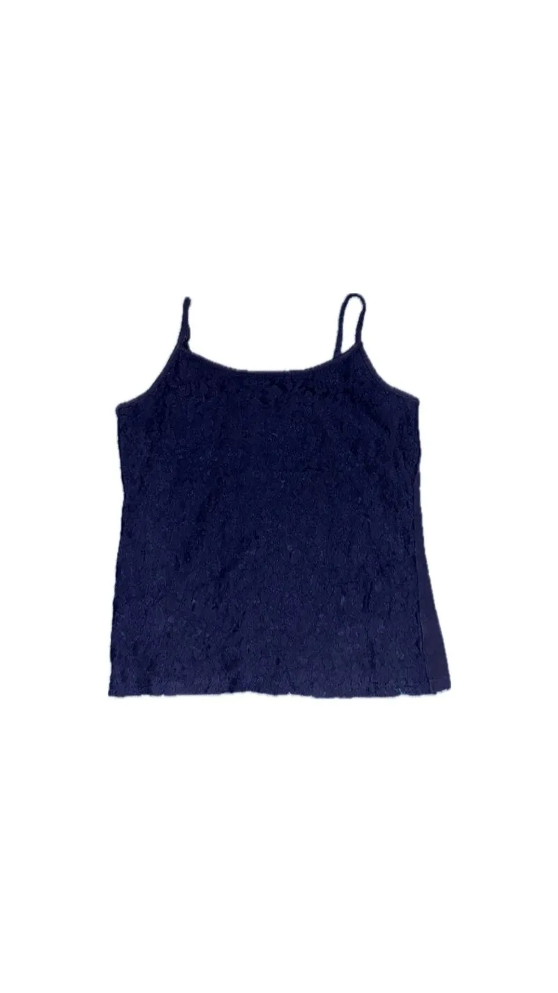 Navy Lace Cami Tank photo 1