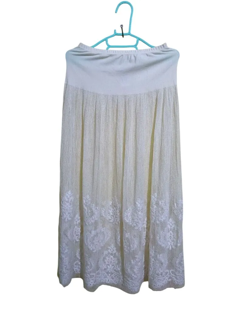 Agnès B Vintage Maxi skirt Wanita white photo 1