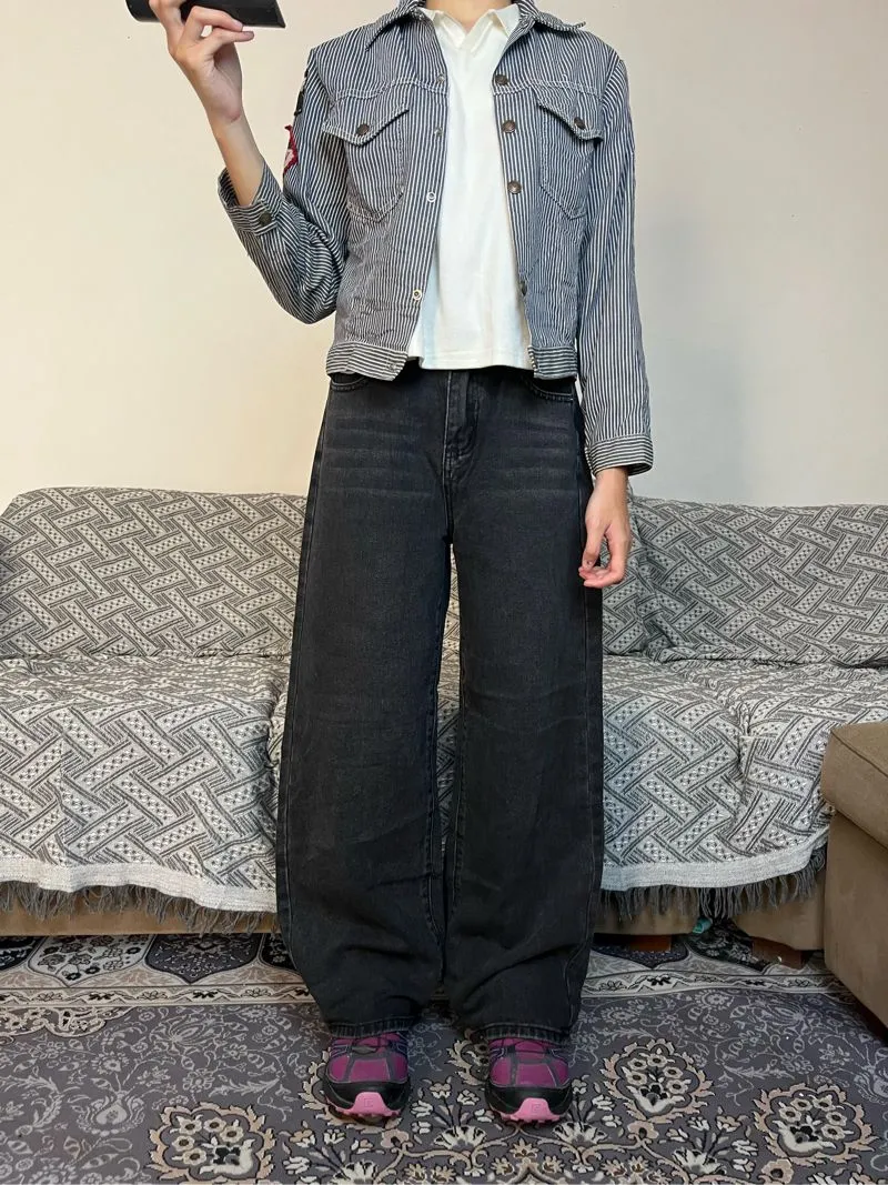 black wash baggy jeans photo 1