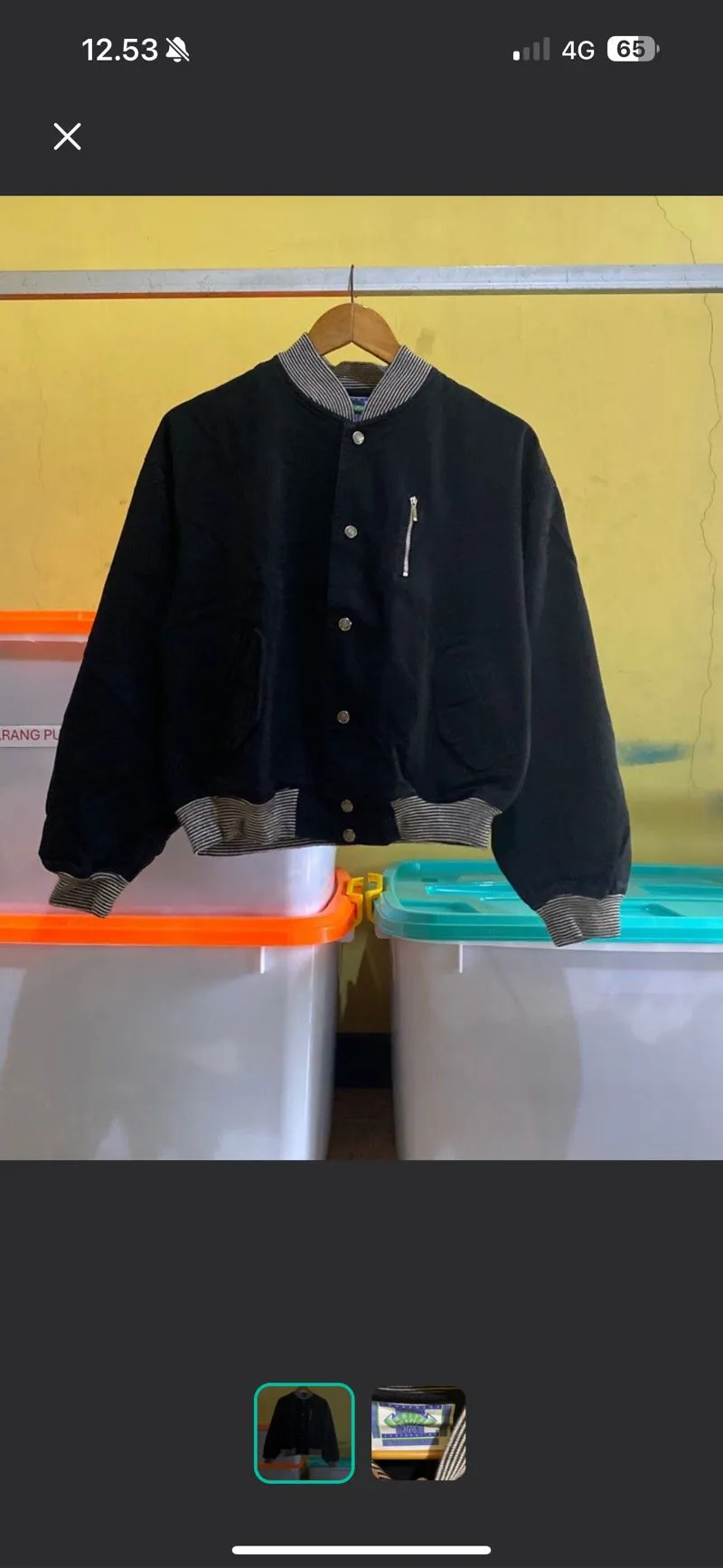 White Mafia Bomber Pin Snap Crop Jacket photo 1