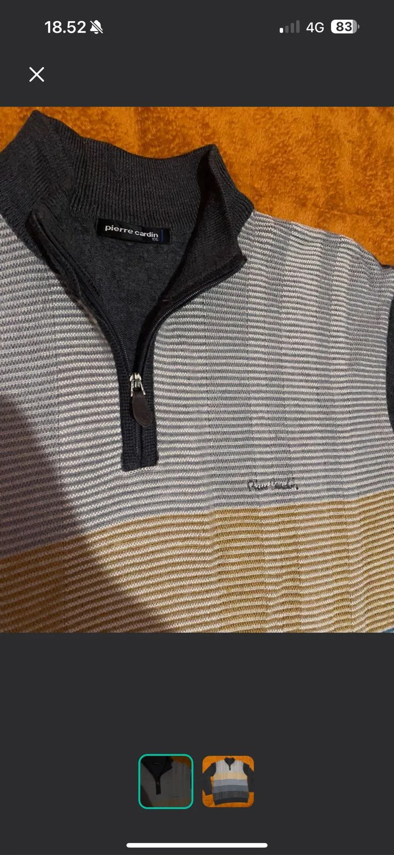 Pierre cardin Halfzip Stripe knitwear sweatshirt photo 1
