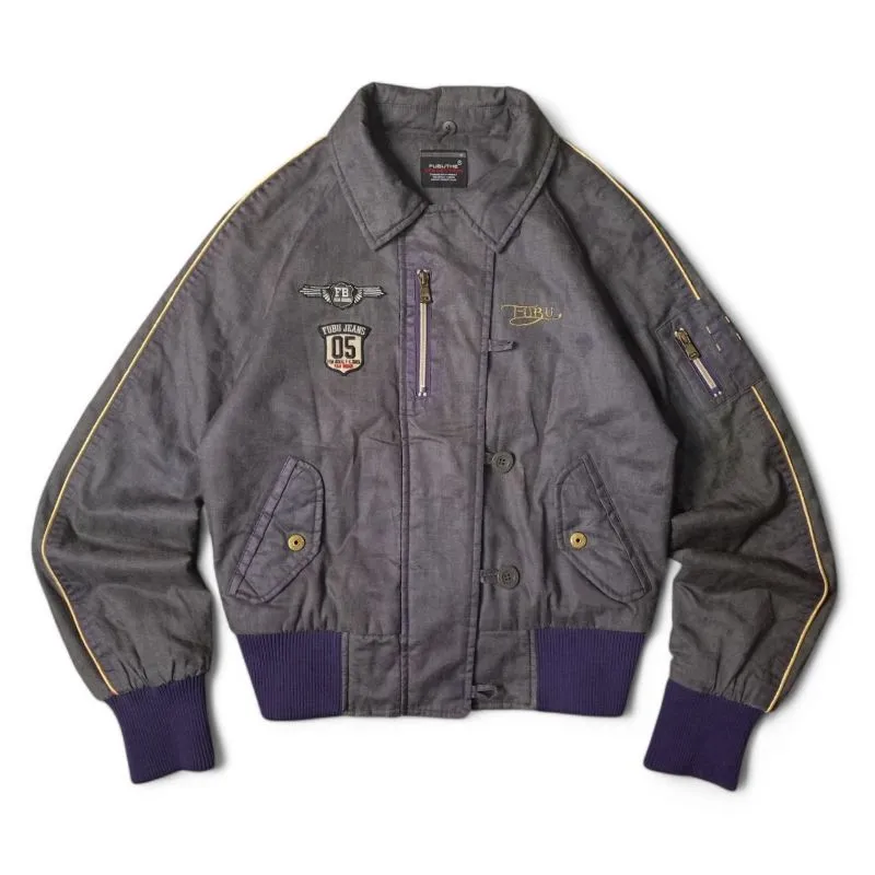FUBU Vintage Streetwear Bomber jacket Pria gray photo 1