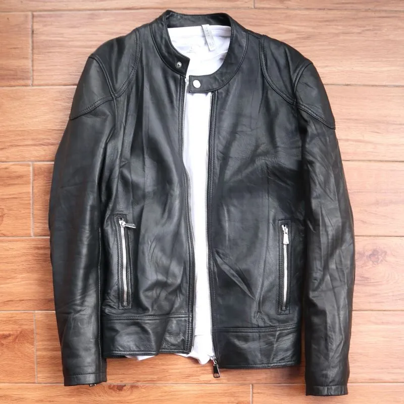 Jaket kulit asli biker rider caferacer slim sanghai photo 1