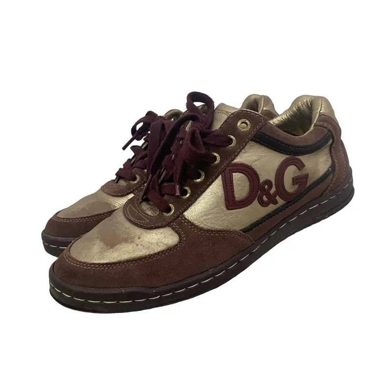 Dolce & Gabbana Streetwear Y2K Sneakers Pria gold brown photo 1