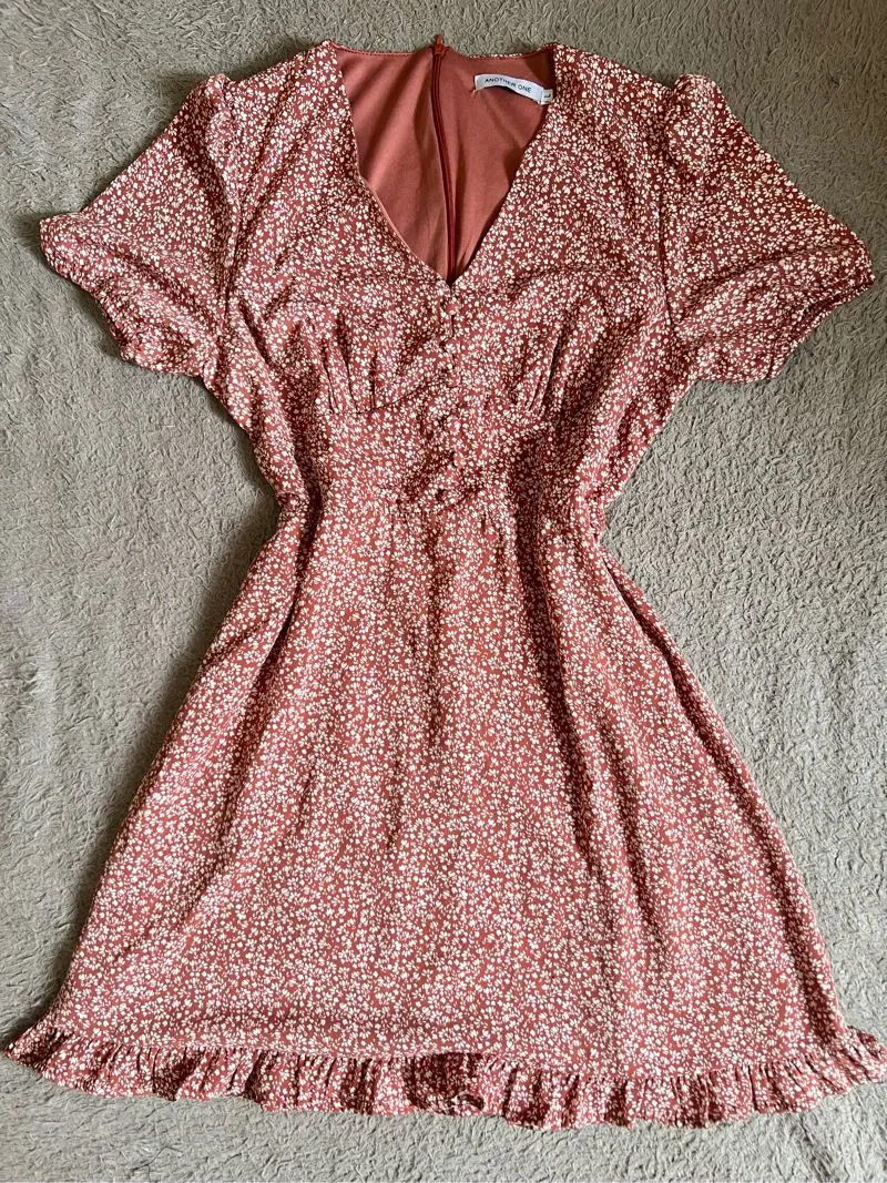 Mini Dress Floral Terracotta photo 1