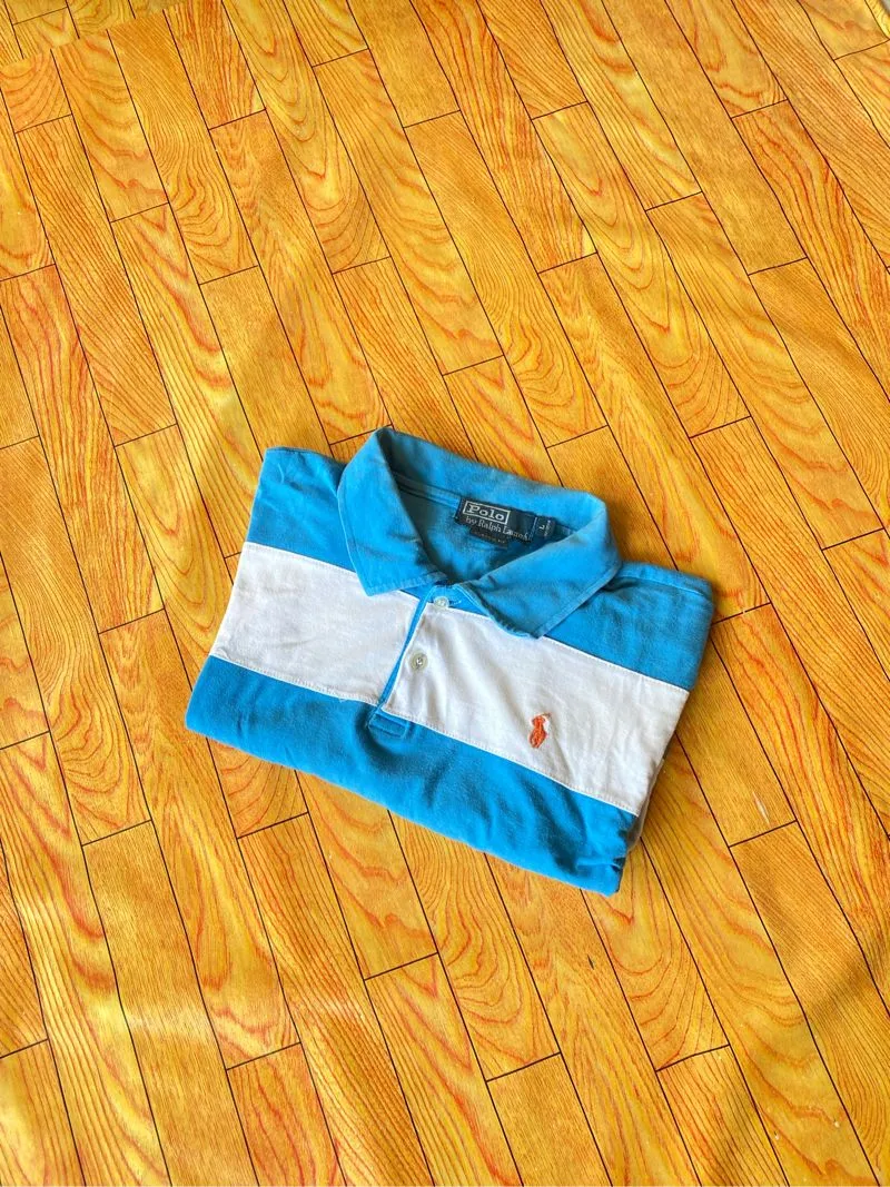 Polo Shirt Garis Biru Putih - Polo by Ralph Lauren photo 1