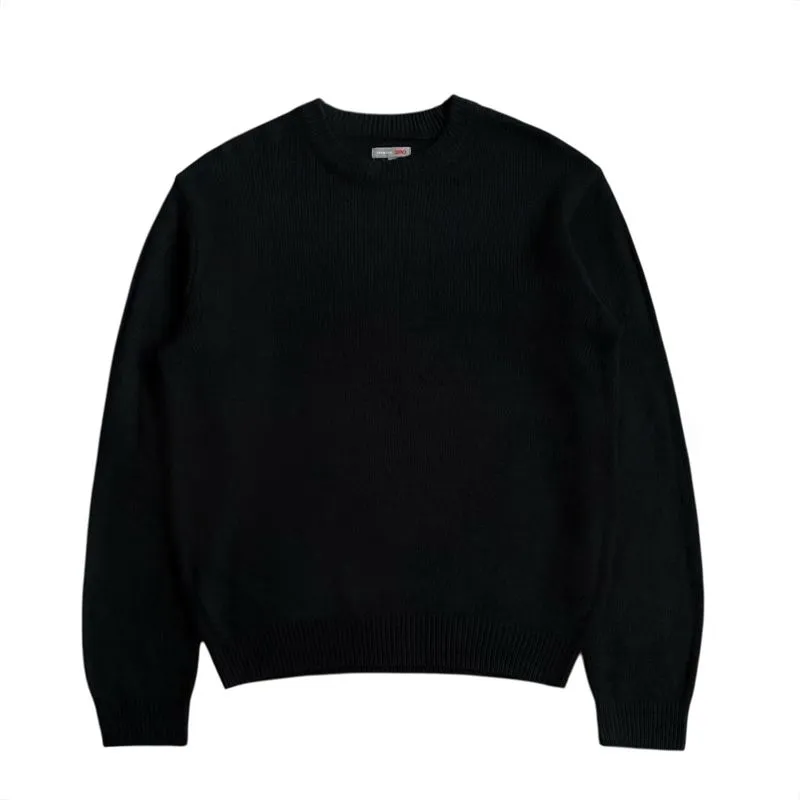 Trensic Spao boxy fit rib knitted sweater black crewneck photo 1