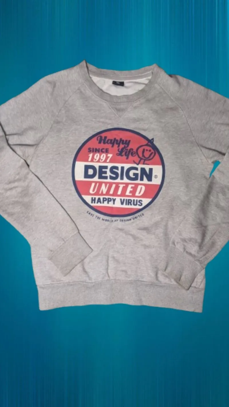 DESIGN UNITED sweater pria crewneck ABU photo 1