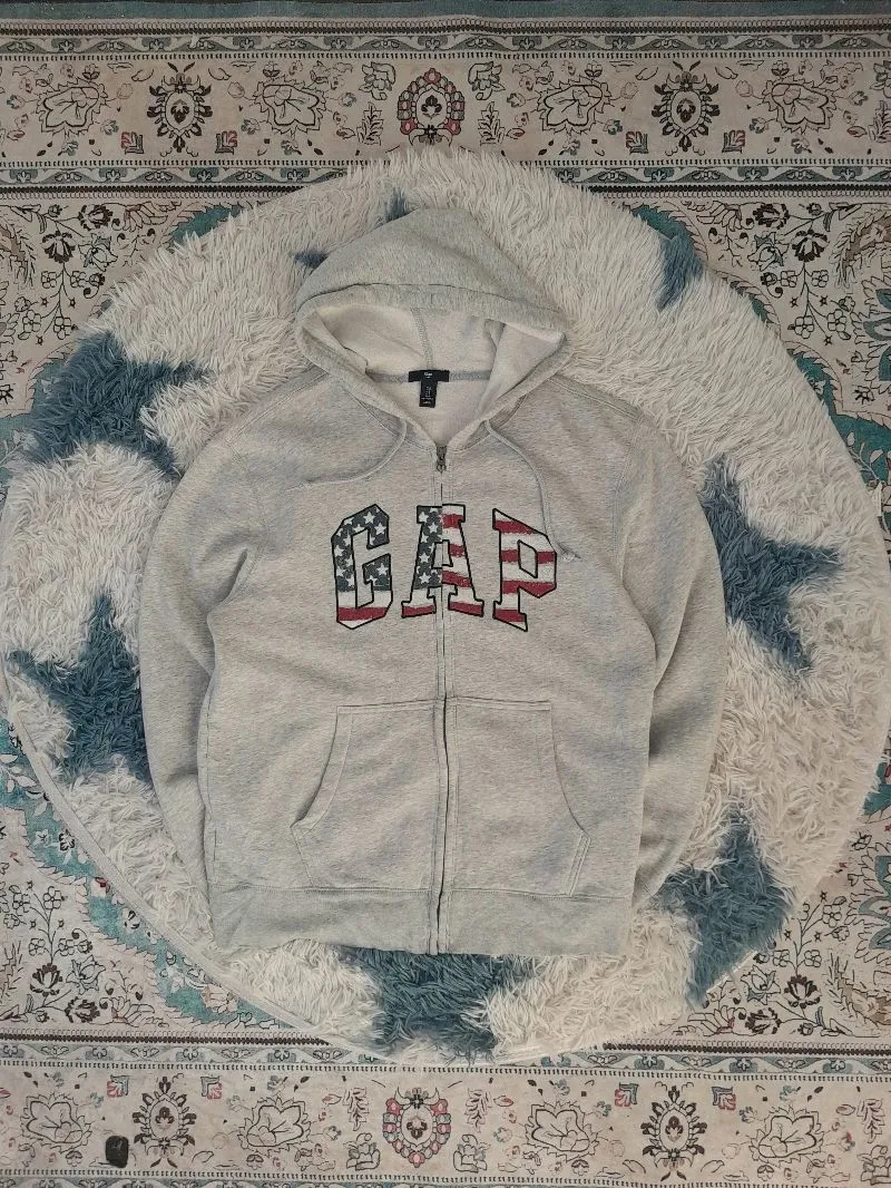 Hoodie Zipper GAP American Logo Grey photo 1
