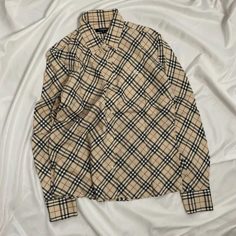 Burberry Y2K Luxury Shirt Wanita tan brown photo 1