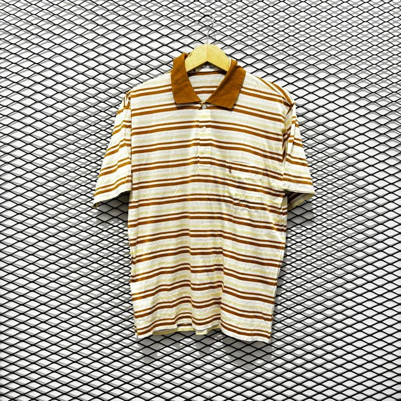 kaos kerah lengan pendek pria stripe YSL second original photo 1