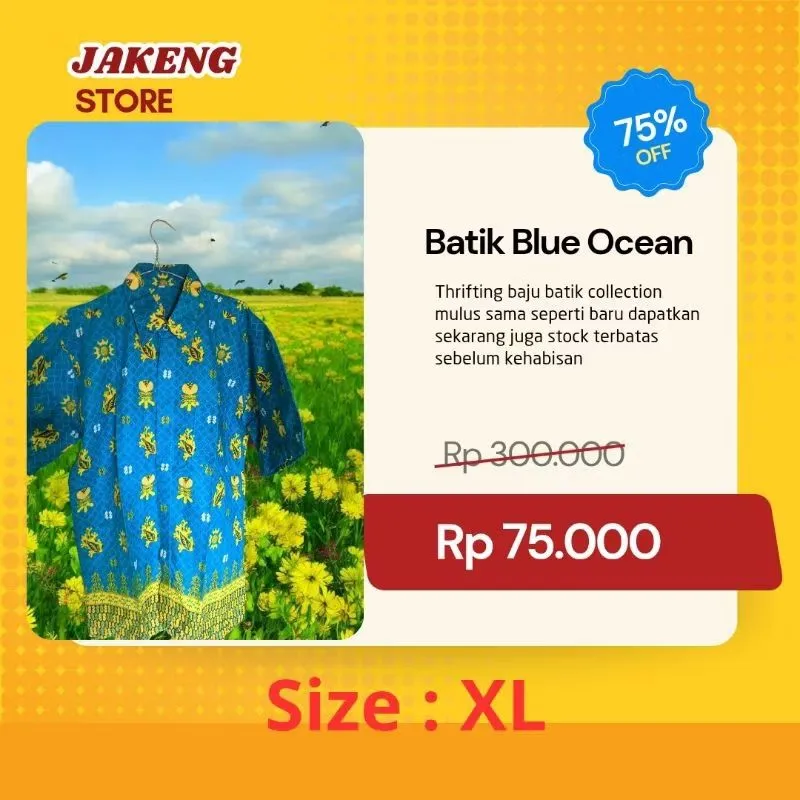 Batik Blue Ocean Pria Keren Buat Kondangan photo 1
