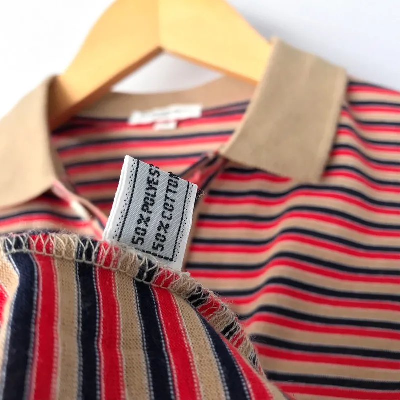 Yves Saint Laurent YSL Vintage Luxury Polo shirt Pria tan brown