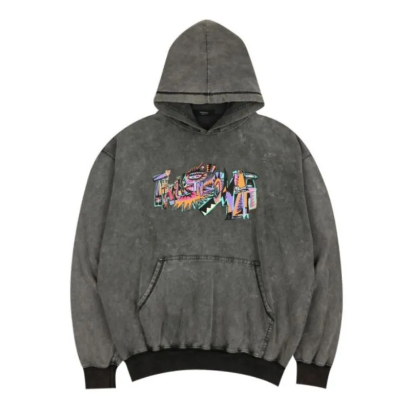 HOODIE ALIPJON X THANKSINSOMNIA T WAR WASHED GREY photo 1