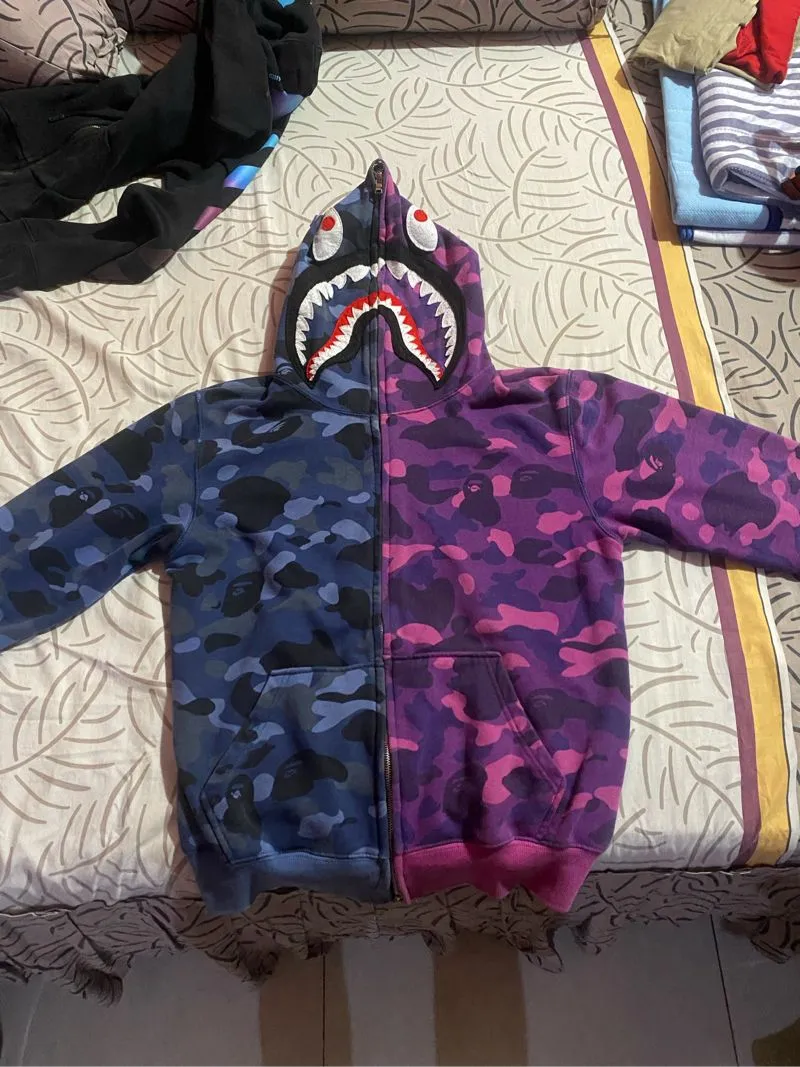 A Bathing Ape Color Camo Separate Shark Full Zip Hoodie Mens photo 1