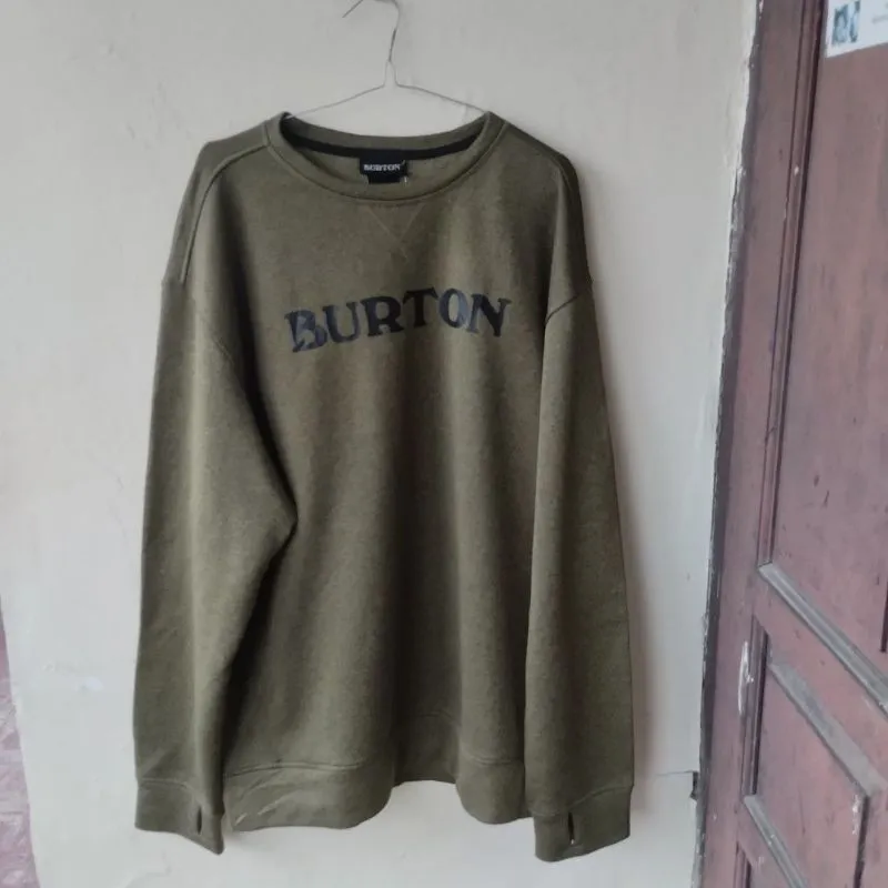 Burton Men's Oak Crew Sweatshirt Green Original  photo 1