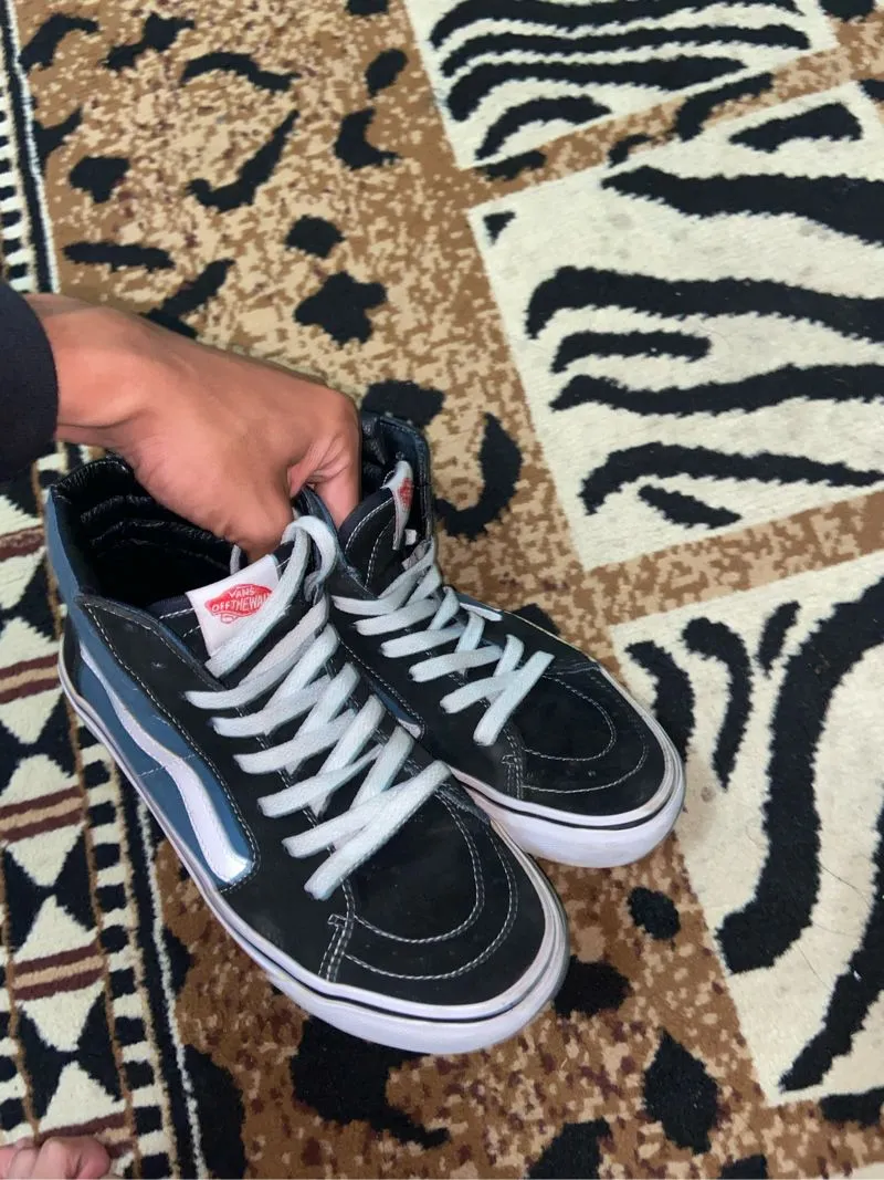 sepatu vans sk8 high blue black photo 1
