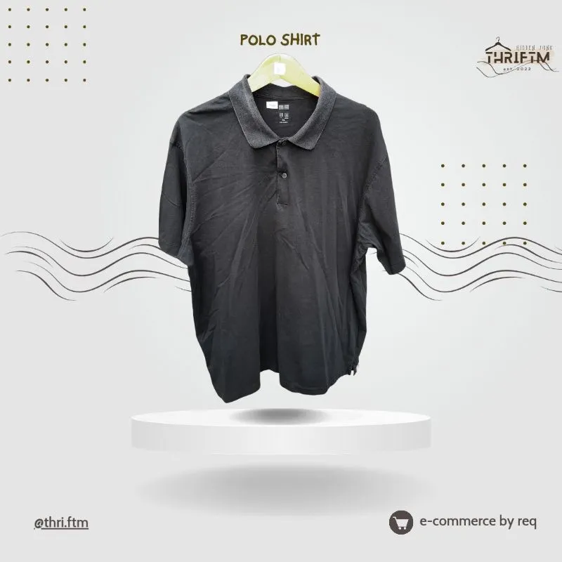 Uniqlo Casual Polo shirt Pria black photo 1