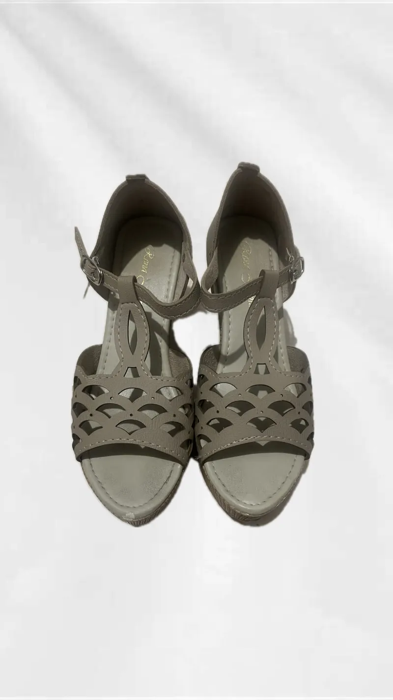 Vintage Casual Wedge Wanita tan photo 1