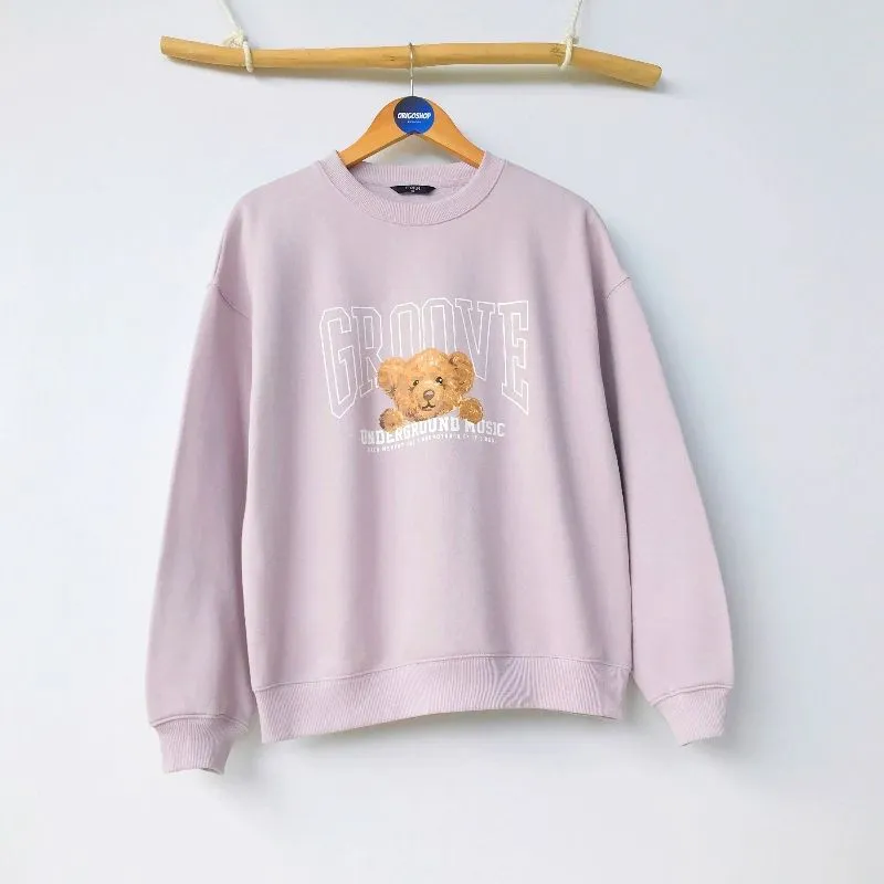 L/XL TOPTEN Crewneck Oversize Beruang Ungu Lilac photo 1
