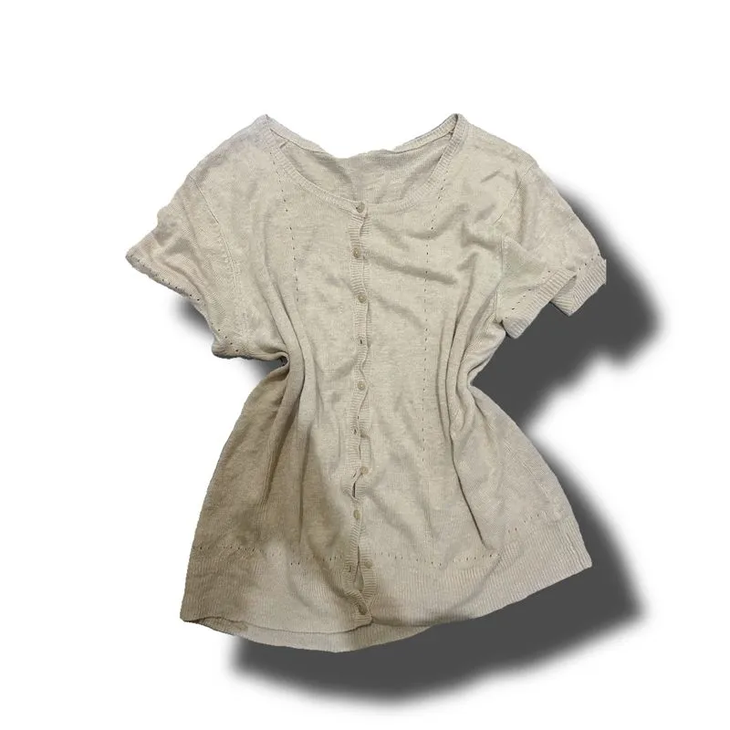 short sleeve cardigan GAP cream y2k photo 1